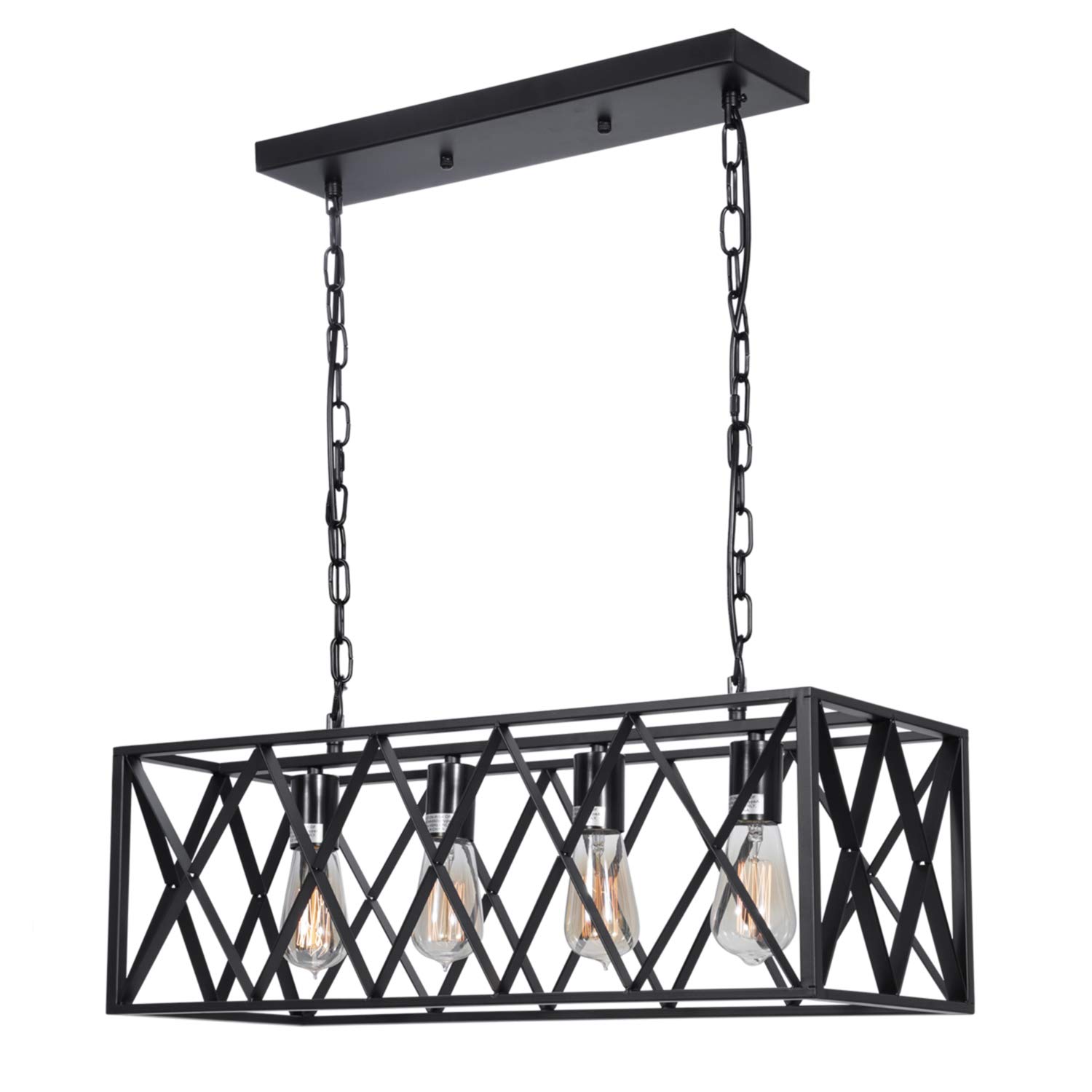 Buy Industrial Kitchen Island Pendant Lighting,4Light Rectangular