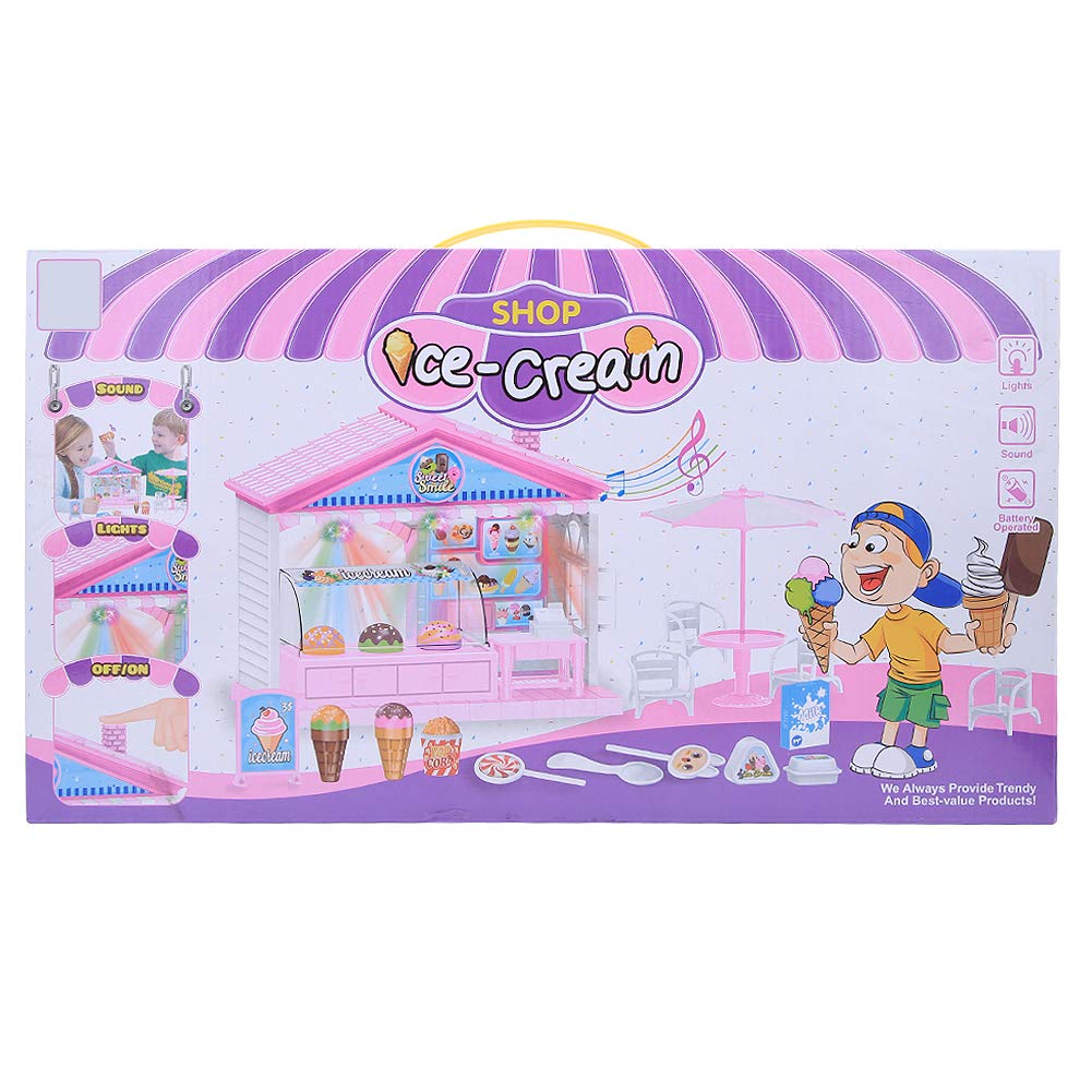 Play House Toy, Lightweight Durable Colorful With Light Sound Ice Cream Shop Toy, Safe Plastic for Children Kids(ice cream shop)