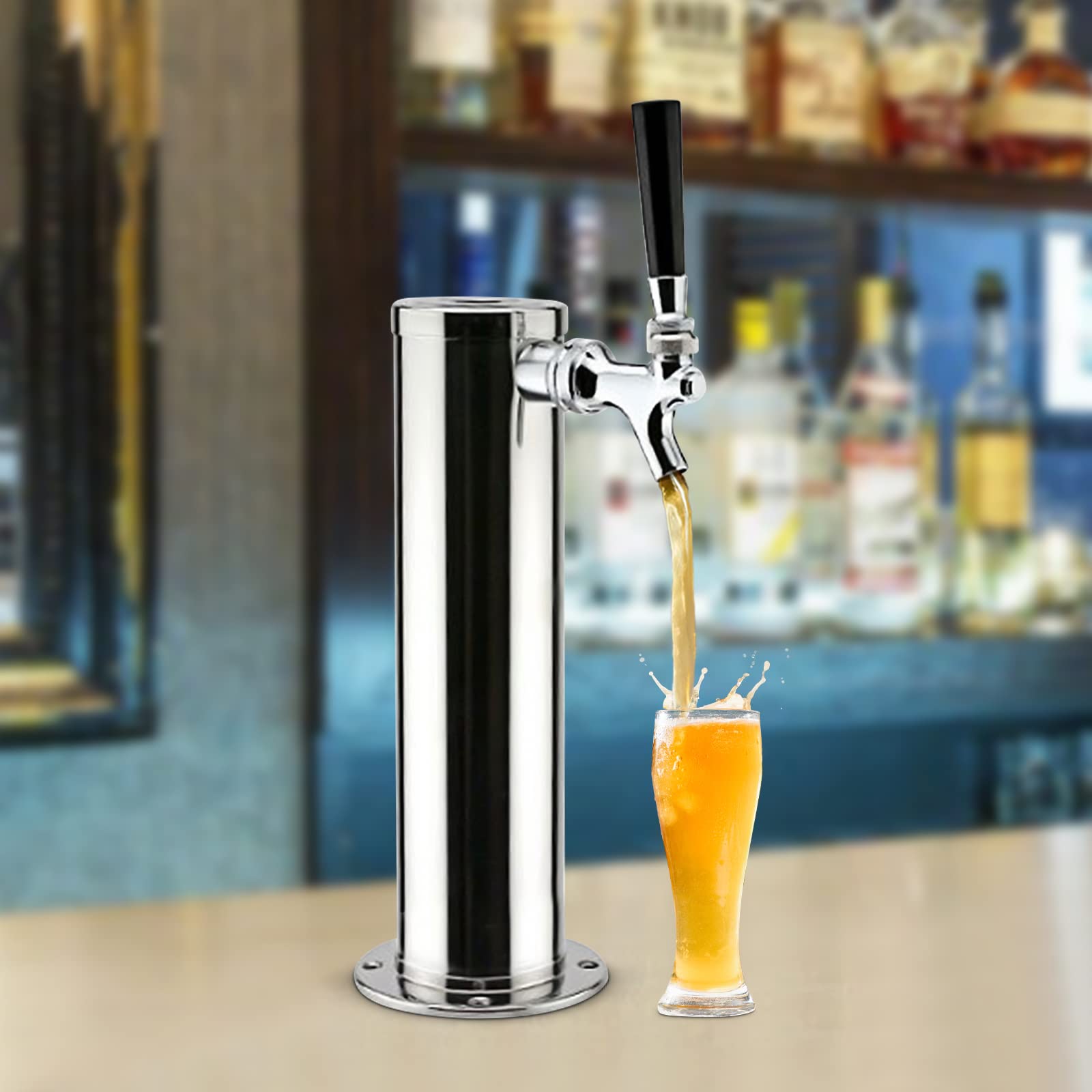 Distributeur de bière Single Tap - En acier inoxydable - Avec robinet - Pour la distribution de vin blanc, bière, boissons