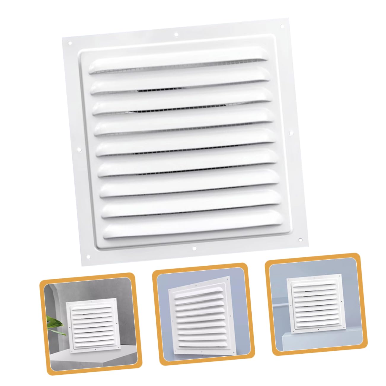 Griglia di Ventilazione a Lamelle Quadrata in Lega di Alluminio Bianca 2 | Quadri Elettrici e Involucri, Design Robusto Protezione Intemperie, Flusso D'aria Elevato