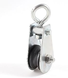 Aexit 6mm Width Material Handling 25mm Diameter Single Sheave Swivel Eye Rope Pulley Snatch Blocks 0.03 Ton