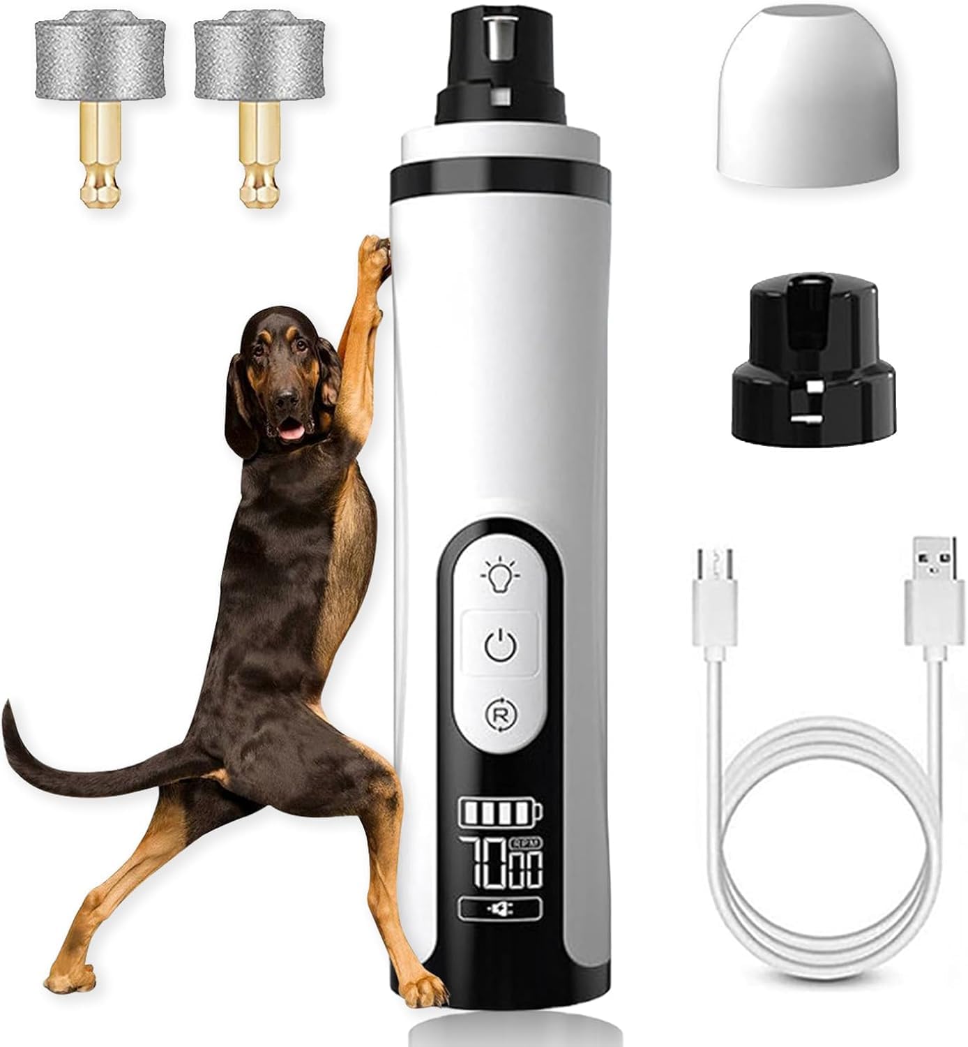 2026 New Silent Pet Nail Grinder, Rechargeable Dog Nail Grinder, Portable Electric Pet Nail Trimmer for Cats, Dogs and Other Animals
