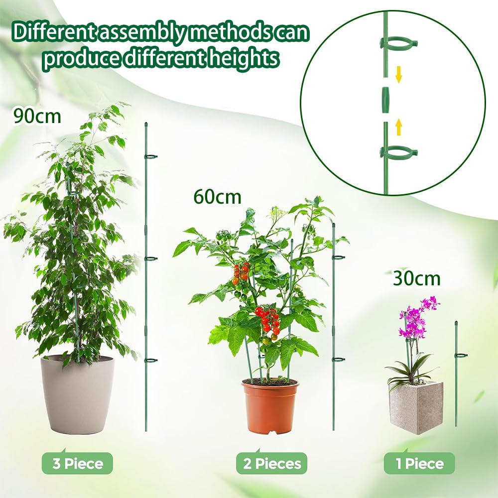 Supporti per Orchidee, 20 Pezzi Tutori per Piante, Viene Fornito con 20 Moschettoni con 40 cappucci protettivi, Sostegno per Piante, Bastoni Piante Supporto, Tutori per Piante(80PCS Supporti per Orchidee, 20 Pezzi Tutori per Piante, Viene Fornito con 20 Moschettoni con 40 cappucci protettivi, Sostegno per Piante, Bastoni Piante Supporto, Tutori per Piante(80PCS