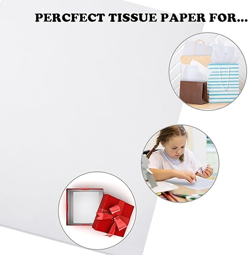 Miniatura 4 de 100 hojas de 27 x 19 pulgadas, papel de seda blanco resistente a la humedad, papel de seda de embalaje para fabricación de modelos, manualidades de