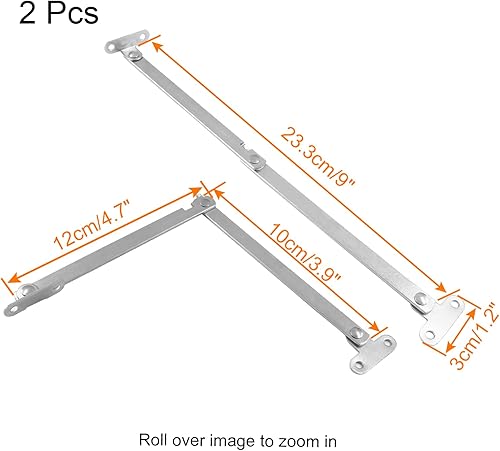Miniatura 2 de Piutouyar Bisagra de soporte de tapa, bisagra giratoria de tapa de muebles para cajas, gabinetes y joyeros (2 unidades)