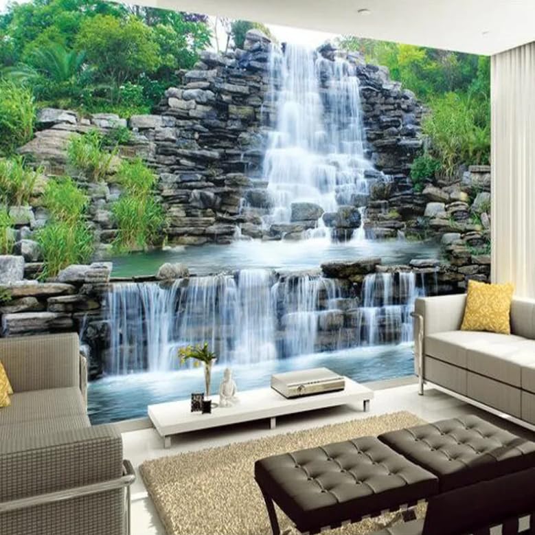 Papier peint 3D cascade nature pour salon et chambre 300x210 cm