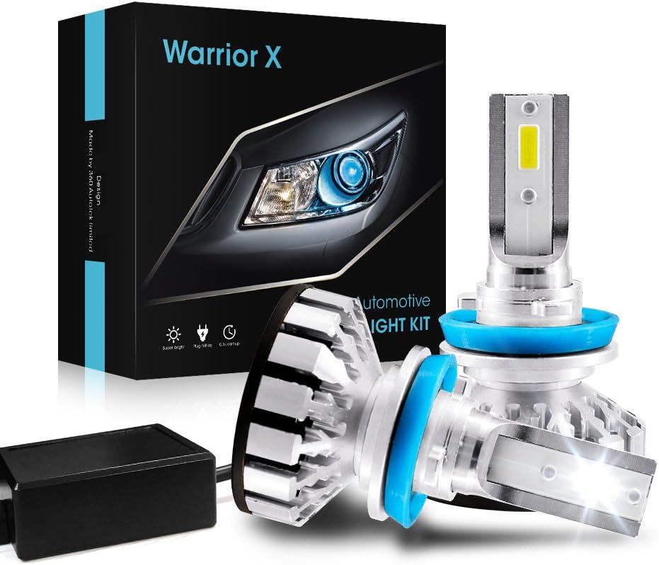 Afibraru H8/H11 Led Headlight Bulbs Extremely Bright All-in-one Conversion kit fog lights 10,000LM 72W 6000K Cool White Replace for Halogen or HID Kit Bulbs