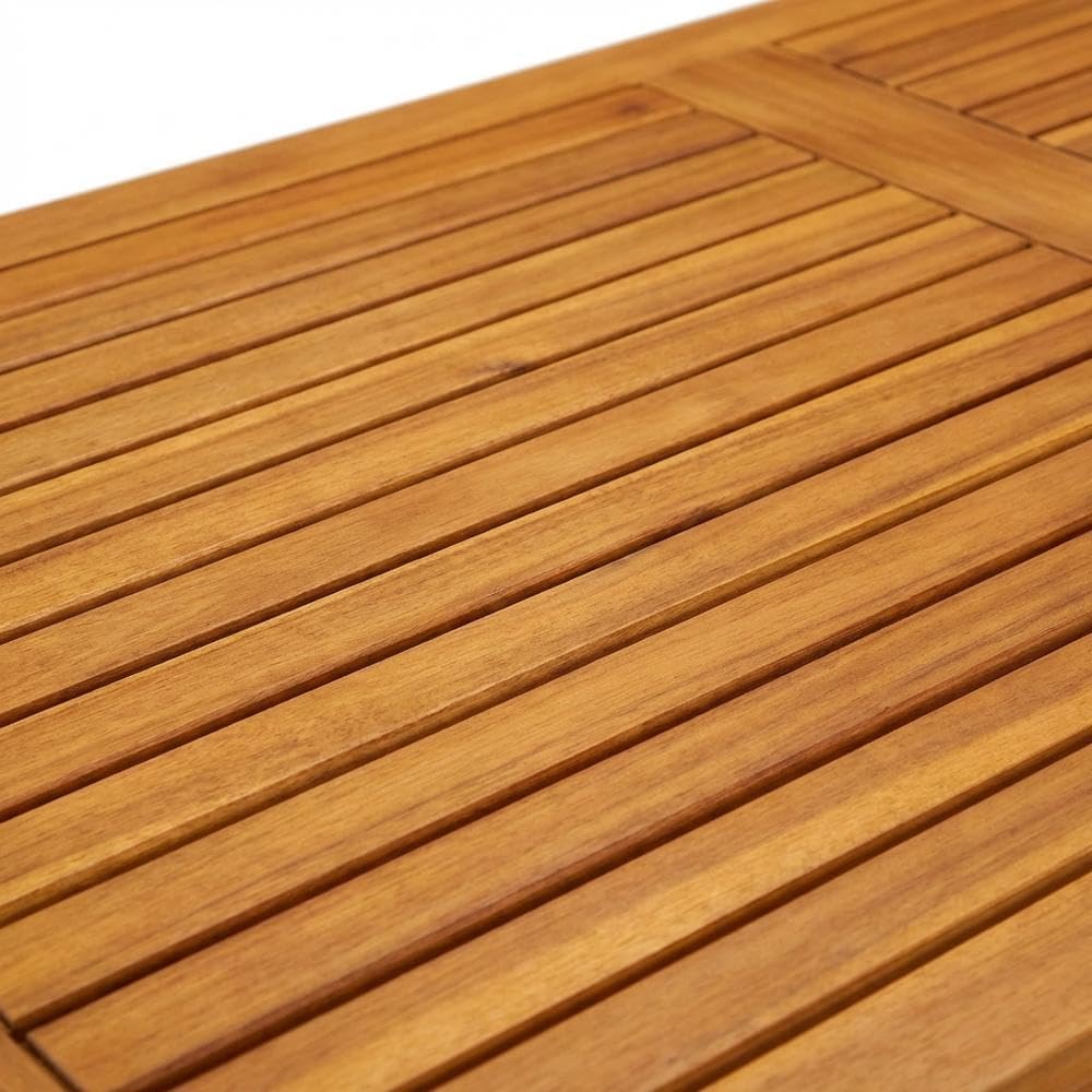 Oil-Finished Wooden Outdoor-Furniture Table Sturdy Construction Durable Wood Elegant Finish Ideal for Patio Balcony Deck