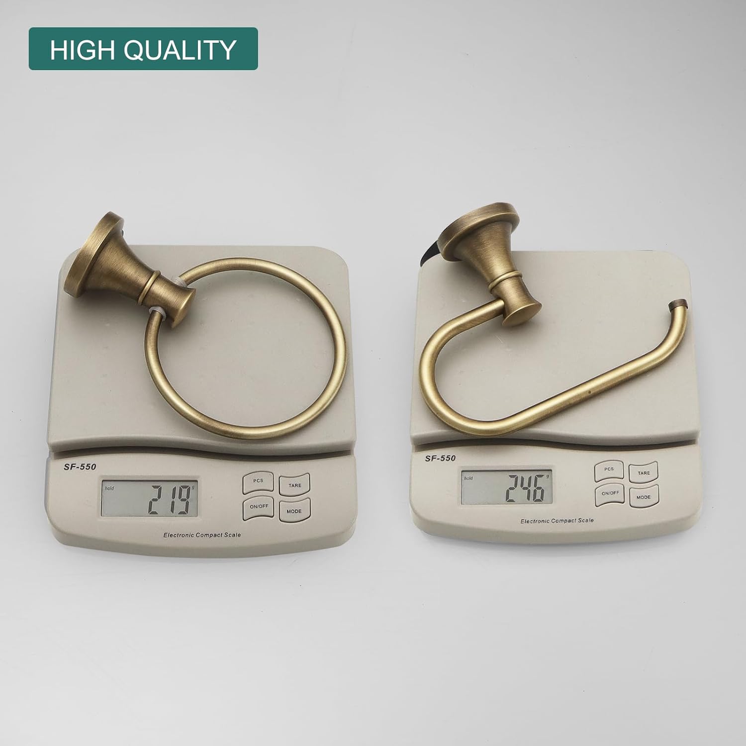 Hoimpro Antique Brass Towel Ring Toilet Paper Holder 2 Set, Double Bathroom Hardware Fixtures Toilet Roll Tissue Holder, Hand Towel Bar Towel Rack Rv Accessories, Sus304 Stainless Steel, Wall Mount