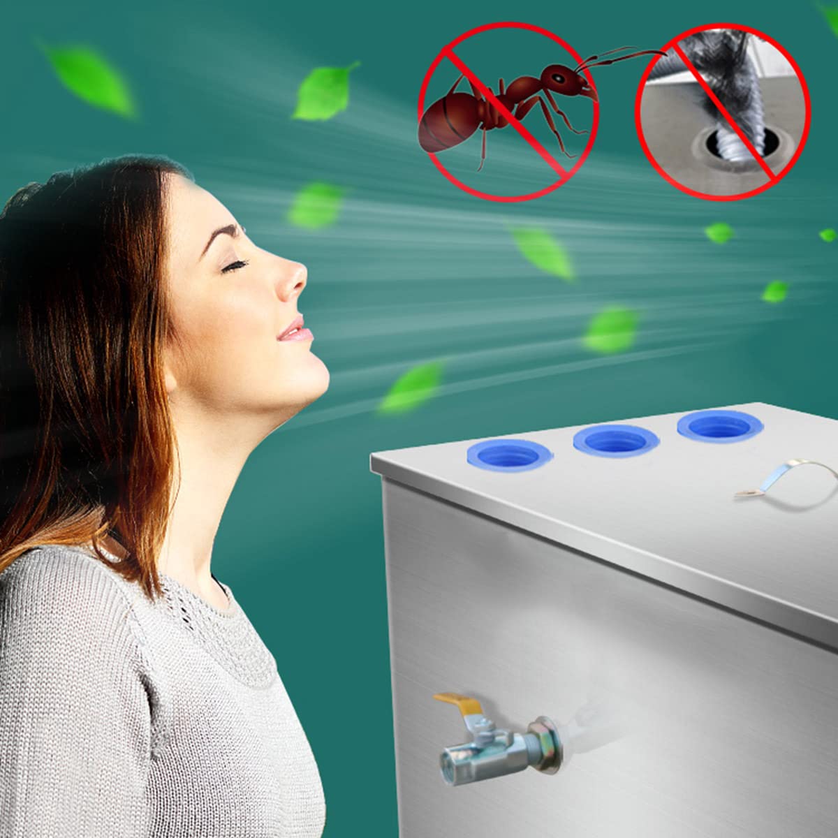Ingrassatore commerciale in acciaio inox, intercettatore sotto il lavello per cucina e ristoranti, mantiene i tubi puliti e igienici, filtro grasso per rifiuti di ristorazione