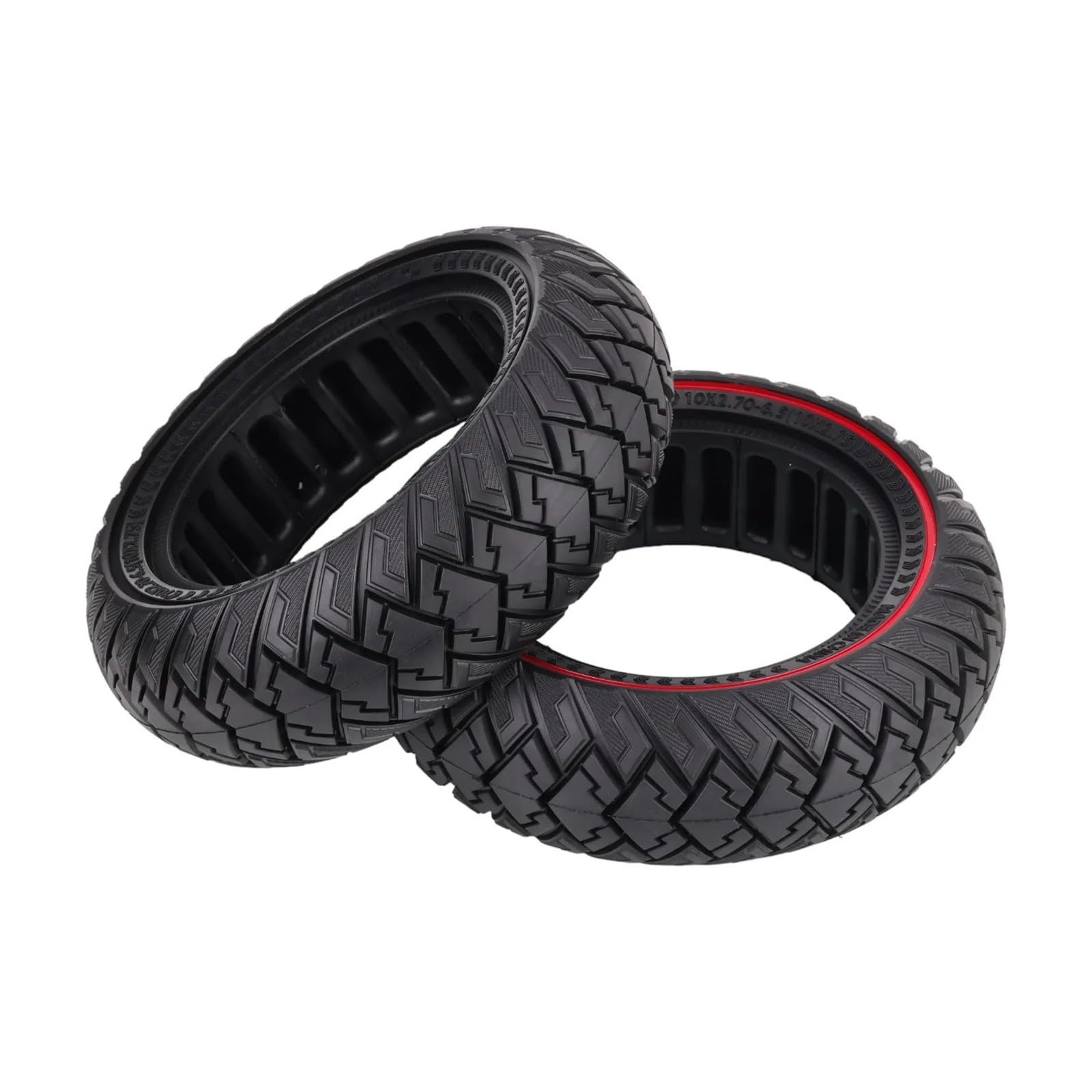 Neumático sólido for patinete eléctrico KuGoo, G2 Pro G-Booster, rueda delantera y trasera, 102,70-6,5 (neumático,75) rueda de scooter de goma maciza(1pcs red)