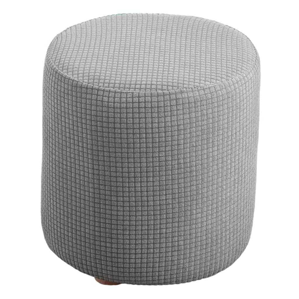 Housse De Pouf Rond Extensible Antidérapante Lavable - Protection Pour Salon, Chambre Et Bureau