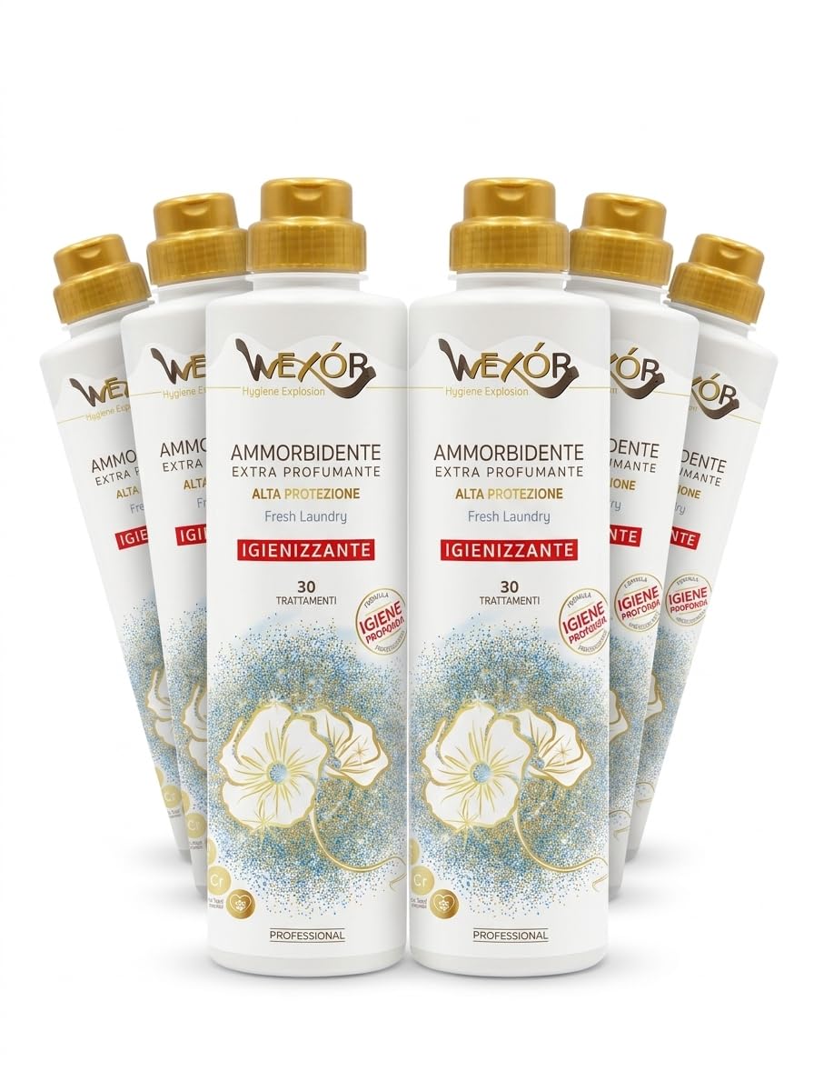 Elisir Ammorbidente Profumato Fresh Laundry, 750 ml, Set da 2, 4 o 6 Flaconi, Fragranza Irresistibile per Capi Morbidi e Profumati (x6)