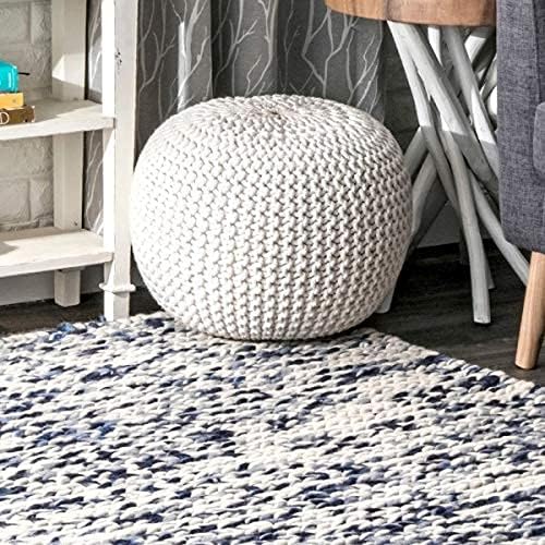 nuLOOM Ling Round Knit Ottoman Pouf