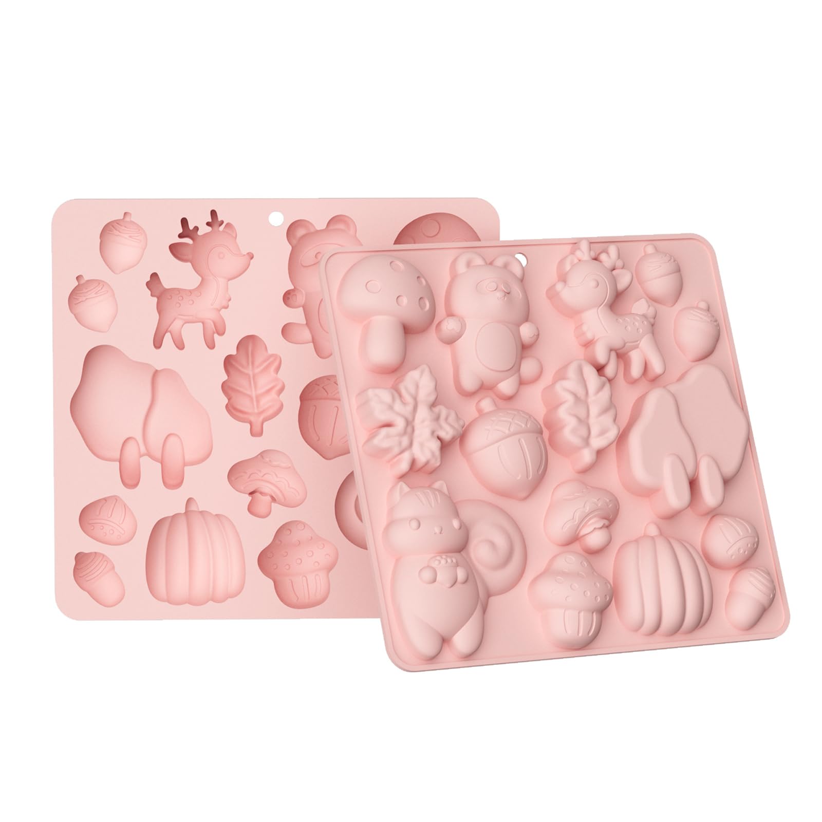 OSNIYAW 15 Cavity Squirrel Deer Silicone Molds Baking Chocolate Candy Oven Microwave Safe Elastomer Baking Molds