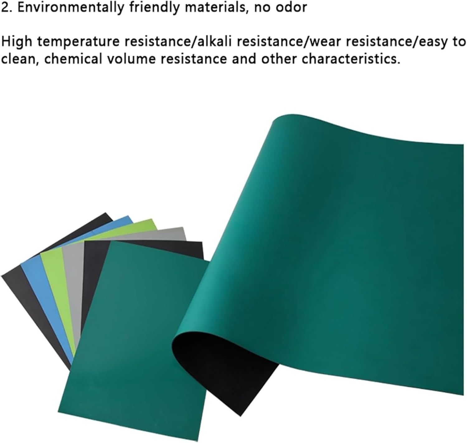 Anti-Static Table Mat Green Rubber Workstation Grounding Pad Multiple Sizes 500x cm/197x in(500x150cm/197x47.3")