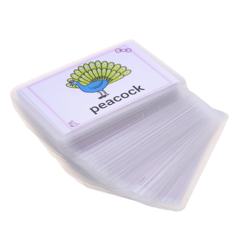 Cartes Mémoire Plastifiées pour Enfants, Animaux, 80pcs