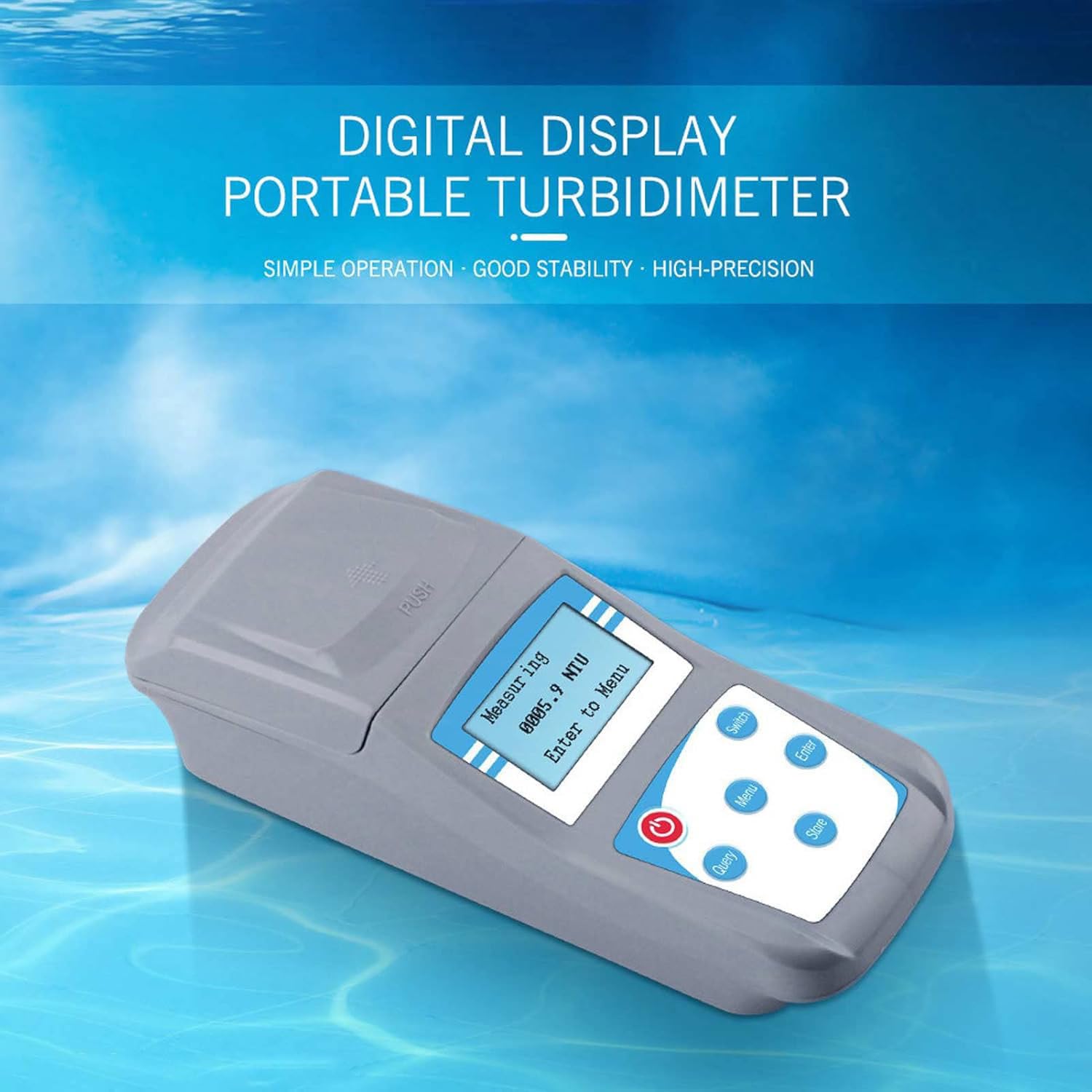 Tragbares digitales Trübungsmessgerät Tragbares Turbidimeter 0.01/0.1 Genauigkeit 0-500 NTU mit Tragetasche für Pool Labor Wasserprüfung