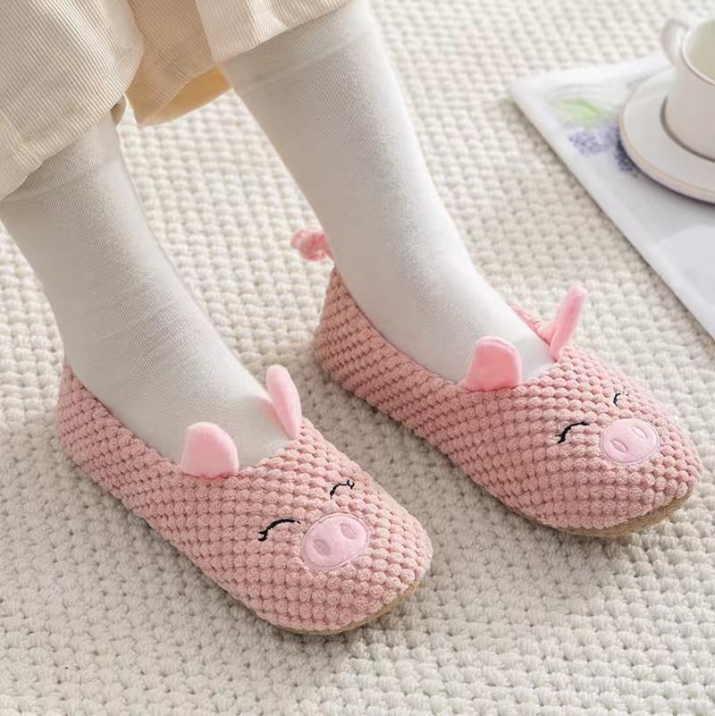 Cute Pig Slipper for Women Cartoon Slippers Animal Slippers Warm Slippers Women's House Shoes Cotton Knit Memory Foam Maternity Slippers 6