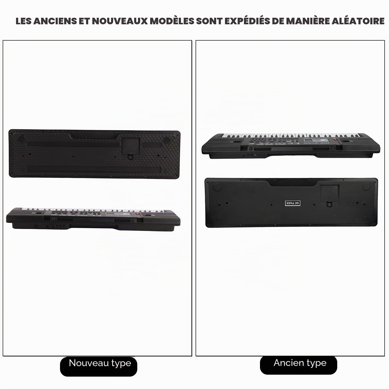 Clavier numérique idéal pour débutant avec 61 Touches et de Nombreux Sons d'instrument, Clavier Portable pour Apprendre pour débutants, avec Support et Microphone, pour garçons et Filles