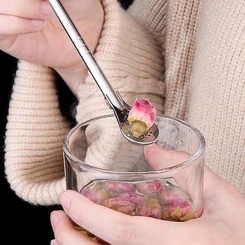 Miniatura 6 de Pajitas de acero inoxidable 304 con cuchara de filtro, pajitas de té con cepillo de limpieza, cuchara de agitación reutilizable, bombilla de yerba