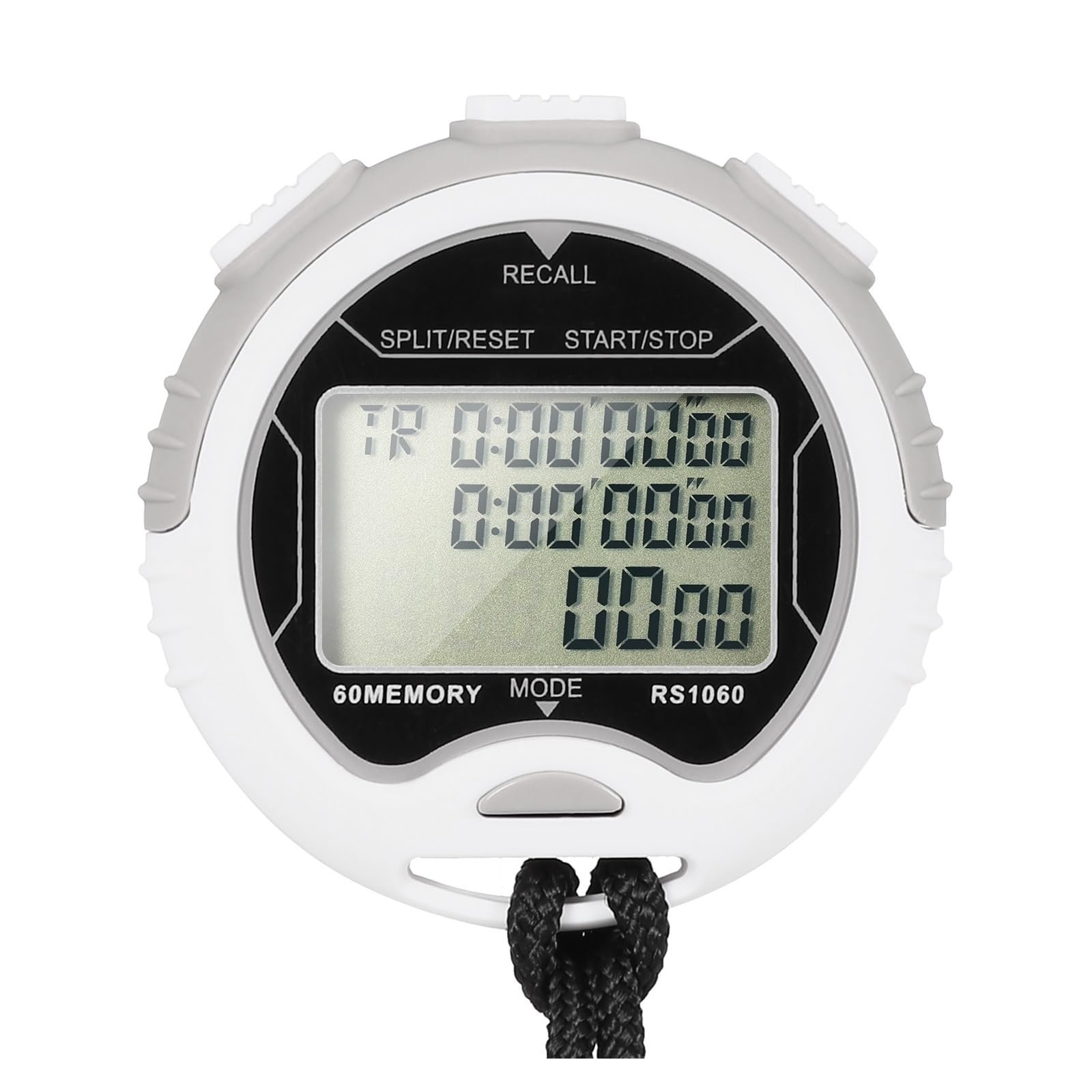 Cyfrowy Stoper Timer Wodoodporny Ręczny Licznik Czasu LCD Sportowy Z Paskiem Do Treningu łAtwy W UżYciu, DokłAdny(Type 60)