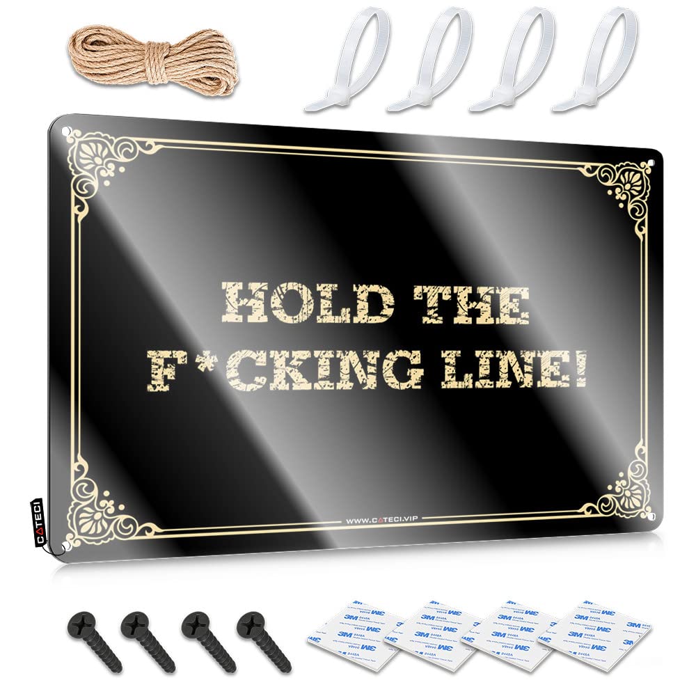 Tapestry Standing Plaques - Hold The F*cking Line! Personalized Rustic Wall Hanging(30X40CM)