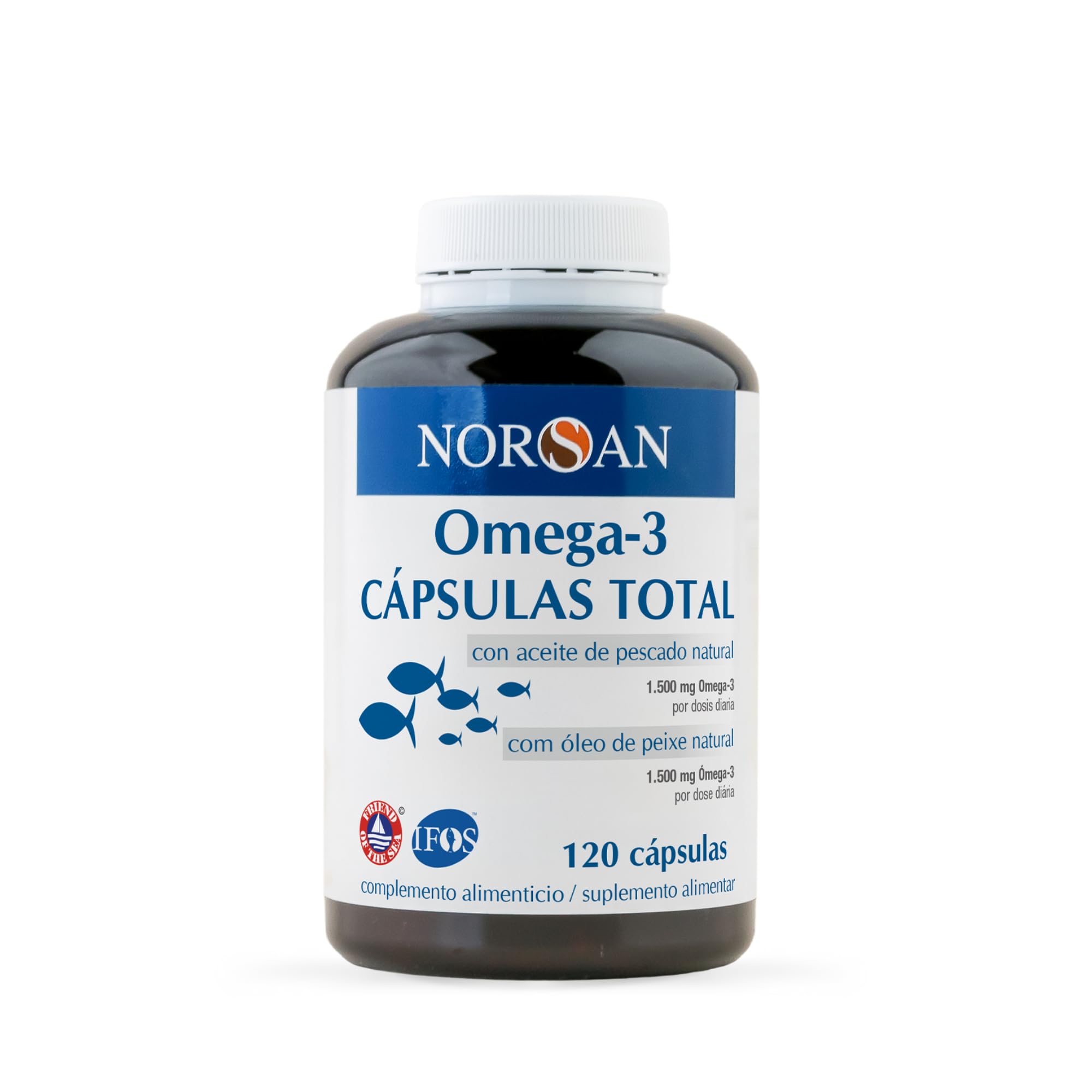 NORSAN oméga 3 gélules 120 pièces / 1.500mg d'oméga 3 par portion/complément alimentaire omega 3 avec 707mg EPA &