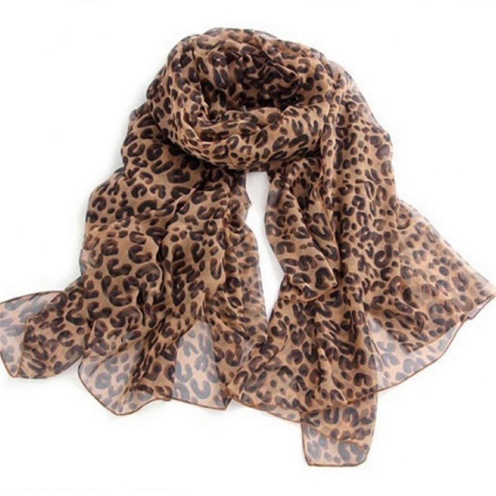 Women Large Leopard Animal Print Lightweight Soft-touch Rectangle Everyday Scarf (U Shap Leopard)