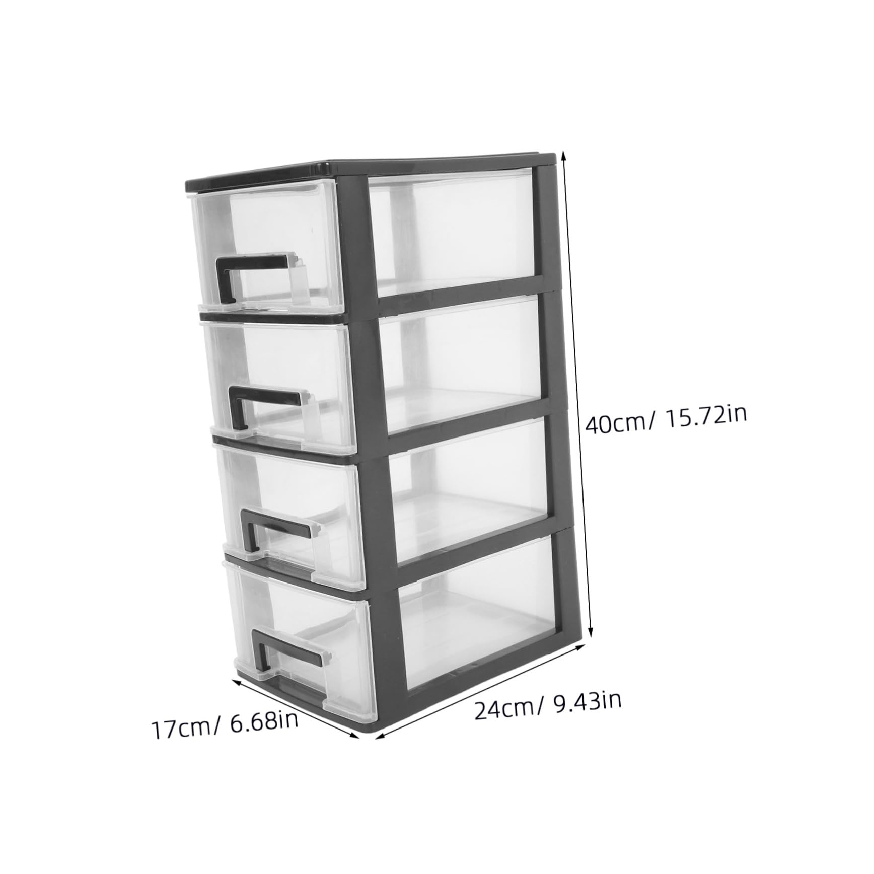 SHERCHPRY Cassettiera da Scrivania in Plastica Trasparente a 4 Strati Cassetti Leggeri in Pp, Organizer Compatto per Desktop, per Mantenere Ordine e Pulizia