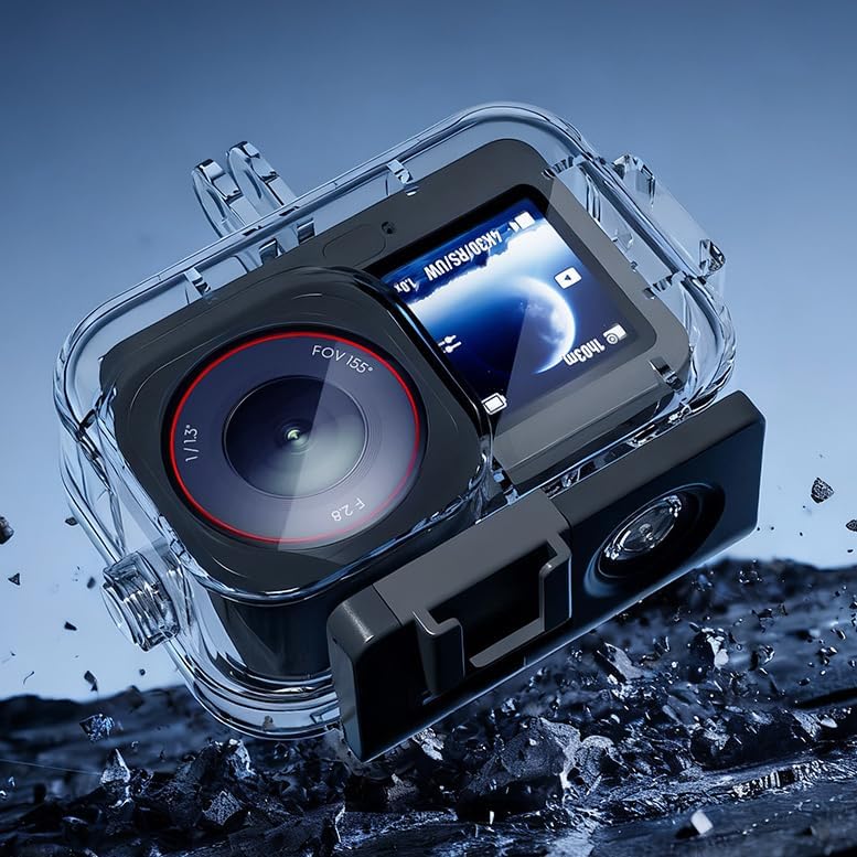 70M Waterproof Case Compatible with DJI Osmo Action 6 Camera, Dive Housing with Cold Shoe & Anti-Fog Inserts