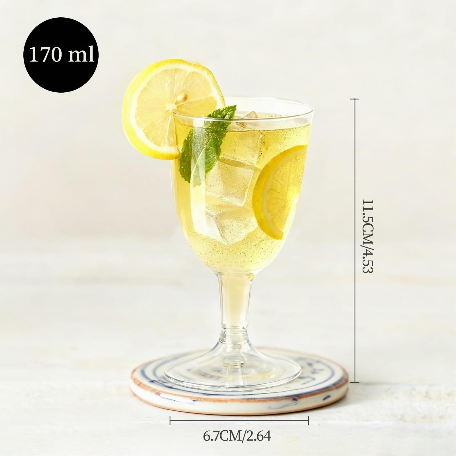 Weingläser Kunststoff 50er Set, bruchfest, BPA-frei, Mehrweg Cocktailgläser, Spülmaschinenfest, Moderne Weingläser für maximale Aromaentfaltung von Weißweinm, Camping Party Kunststoffgläser