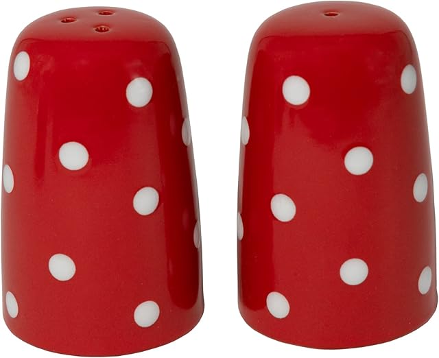 2-częściowy zestaw solniczka/pieprzniczka solniczka DOTS Ø 5 cm wys. 8,5 cm kropki biała ceramika sól pieprz przyprawa ceramika zestaw ilościowy solniczka pieprzniczka zestaw solniczka i pieprzniczka zestaw duży