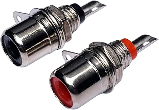 RCA Female Socket Panel Mount Solder Connector Red Black, 10 Pack