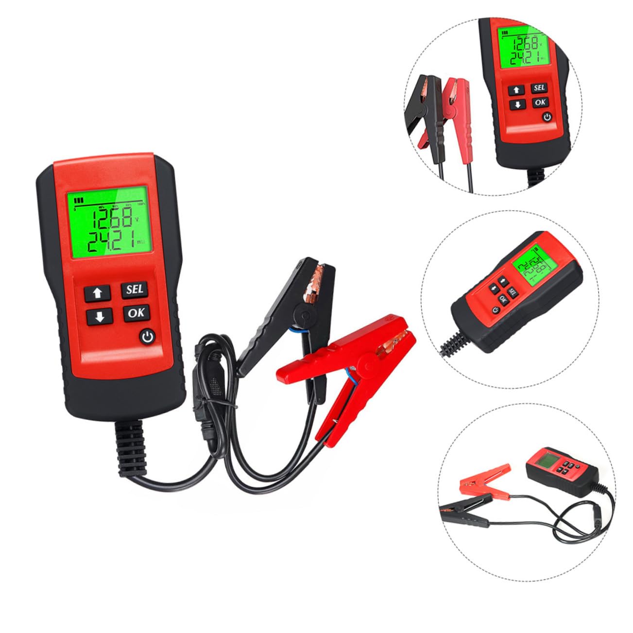 Car Battery Tester Automotive Digital Analyzer with LCD Display Accurate Battery Life Capacity Test for Passenger Cars Abs Material