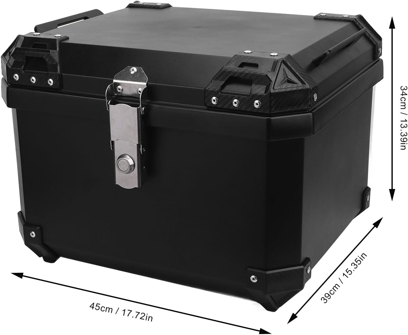 バイク専用 57L トランク テールボックス 防水仕様 リアケース ヘルメット収納可能 ステンレス製ラッチ2本付き ブラックカラー