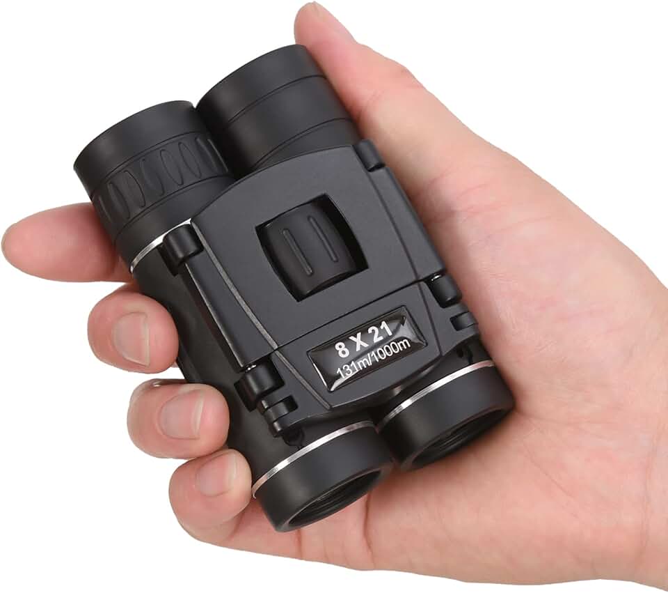 Mini Binóculos de Bolso Compactos 8X21, Binóculos Pequenos Leves e Dobráveis de Fácil Foco para Adultos, Crianças, Observação de Pássaros, Concerto de Ópera, Viagens, Caminhadas, Paisagens Ao