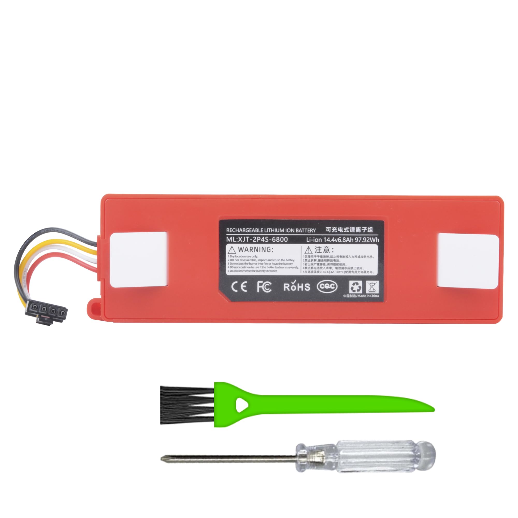 DFTIM 6800Mah Battery for Xiaomi Mijia Roborock S5 S6 S7 S50 S51 S52 S55 S552 S60 S65 S70 S75 T4 T6 T7 T60 T61 T65 E4 E20 E25 E35 C10 CT10 S5 Max Q7 S7 Max Vacuums Lithium Ion Batteria Replacement