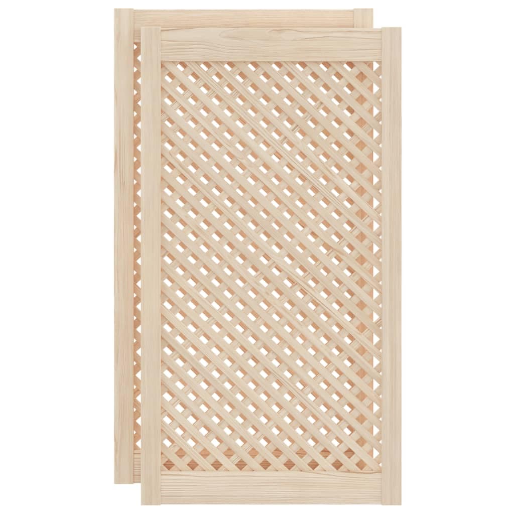 Genérico Puertas de Armario Entramado 2 uds Madera Pino 49,5x99 cm,Bricolaje,Accesorios de Bricolaje,Ferretería para armarios,Puertas de armarios,Marrón,4.07 kg,372797