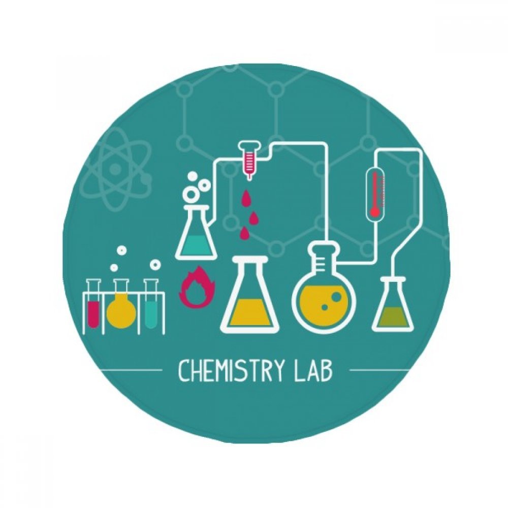 Tapis de pet chimie original multicolore, une idée cadeau ronde pour passionnés de sciences