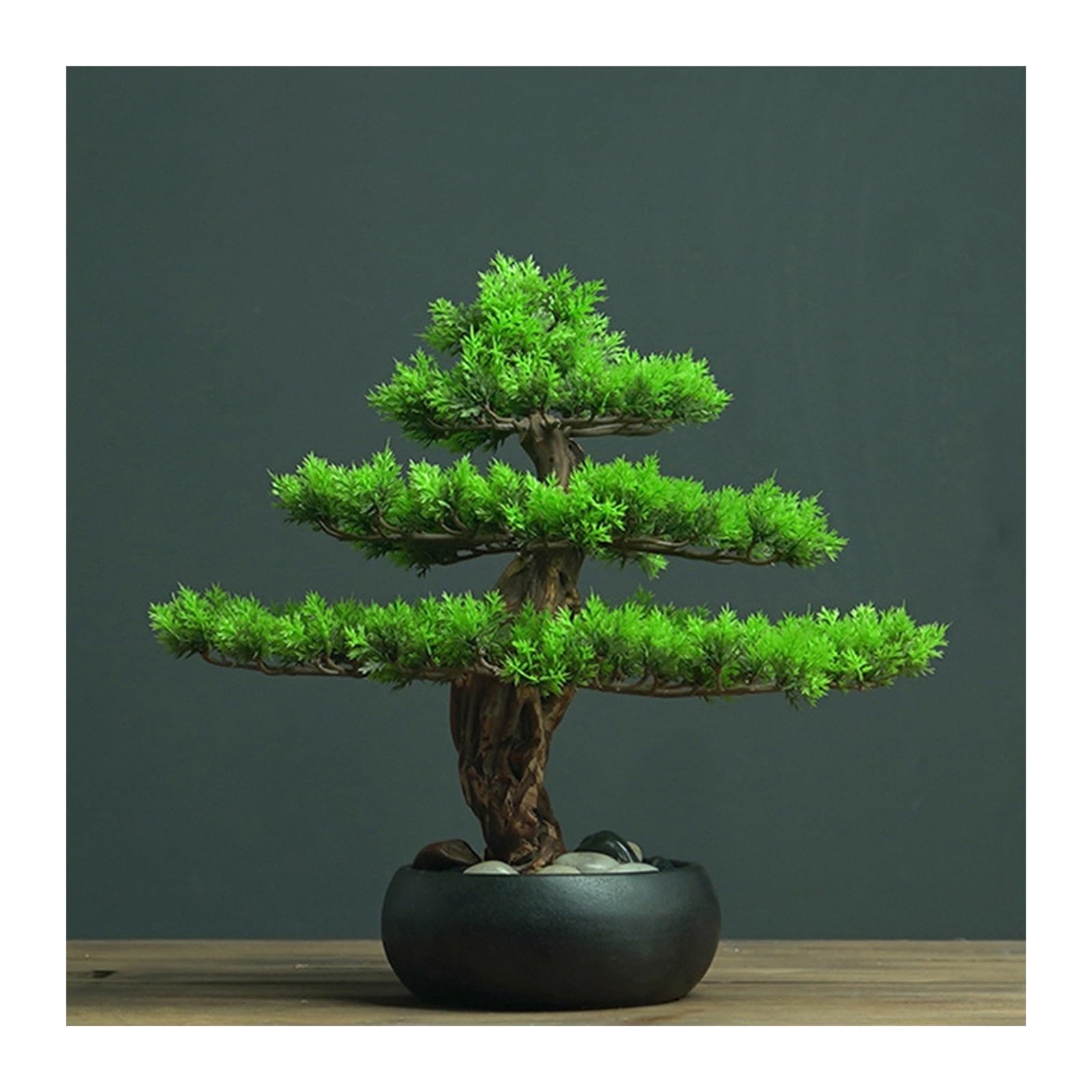 Amazon.com: KYTGFH Artificial Bonsai Tree Artificial Bonsai Pine Tree with  Wooden Base,Faux Potted Plant Desk Display Fake Tree Pot Ornaments,Japanese  Cedar Bonsai Plant for Home,Office Decoration FA : Home & Kitchen
