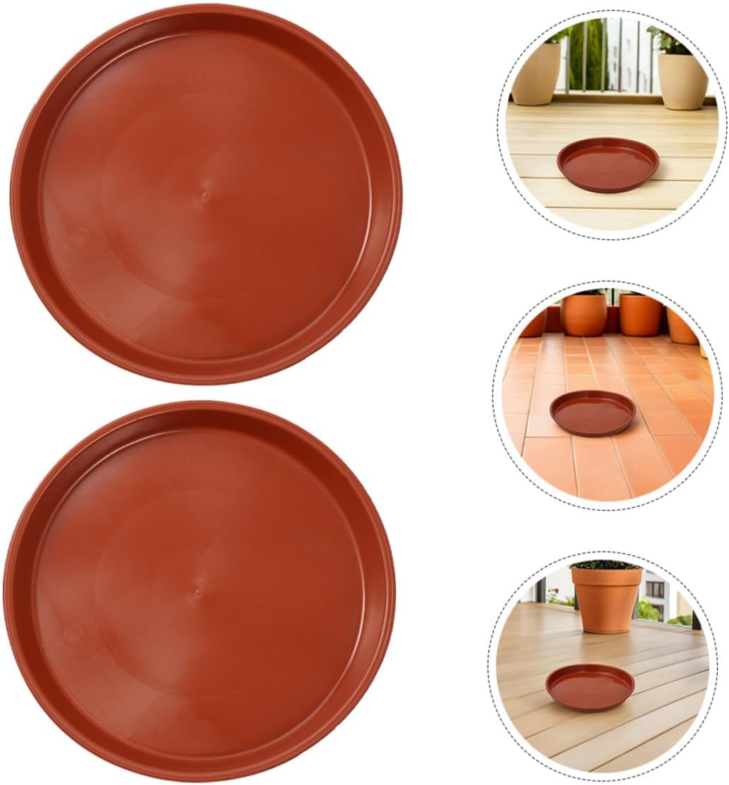 BESPORTBLE 25pcs Red Plastic Plant Pot Saucers 25cm Diameter Succulent Planter Drainage Trays Indoor Outdoor Water Catcher Plates for Garden Balcony