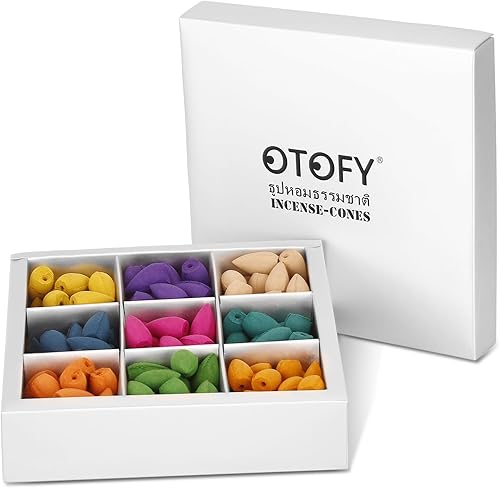 Miniatura 5 de OTOFY Conos de incienso de reflujo para fuente de humo aromático de cascada, neblina, un juego de 180 piezas con 9 conos de aroma de cascada de