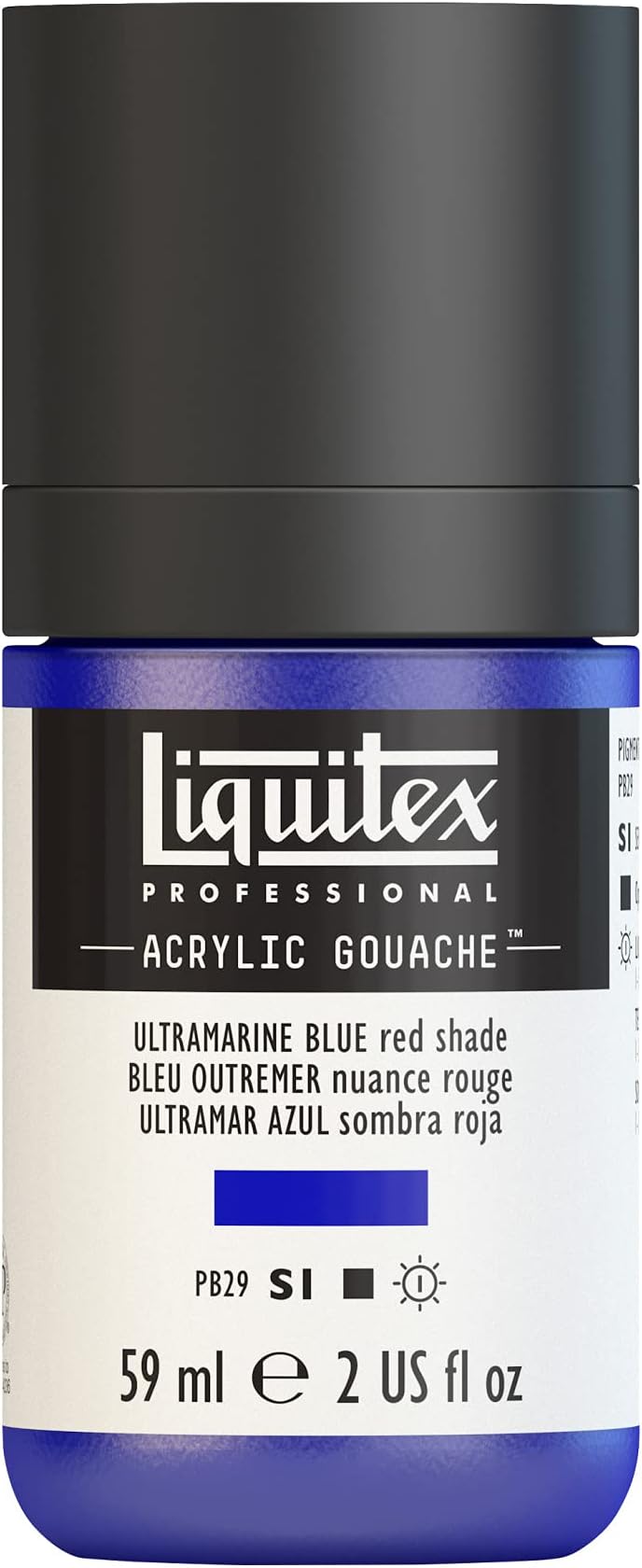 Liquitex Professional Acrylic Gouache, 2-oz (59ml) Bottle, Ultramarine Blue (Red Shade)