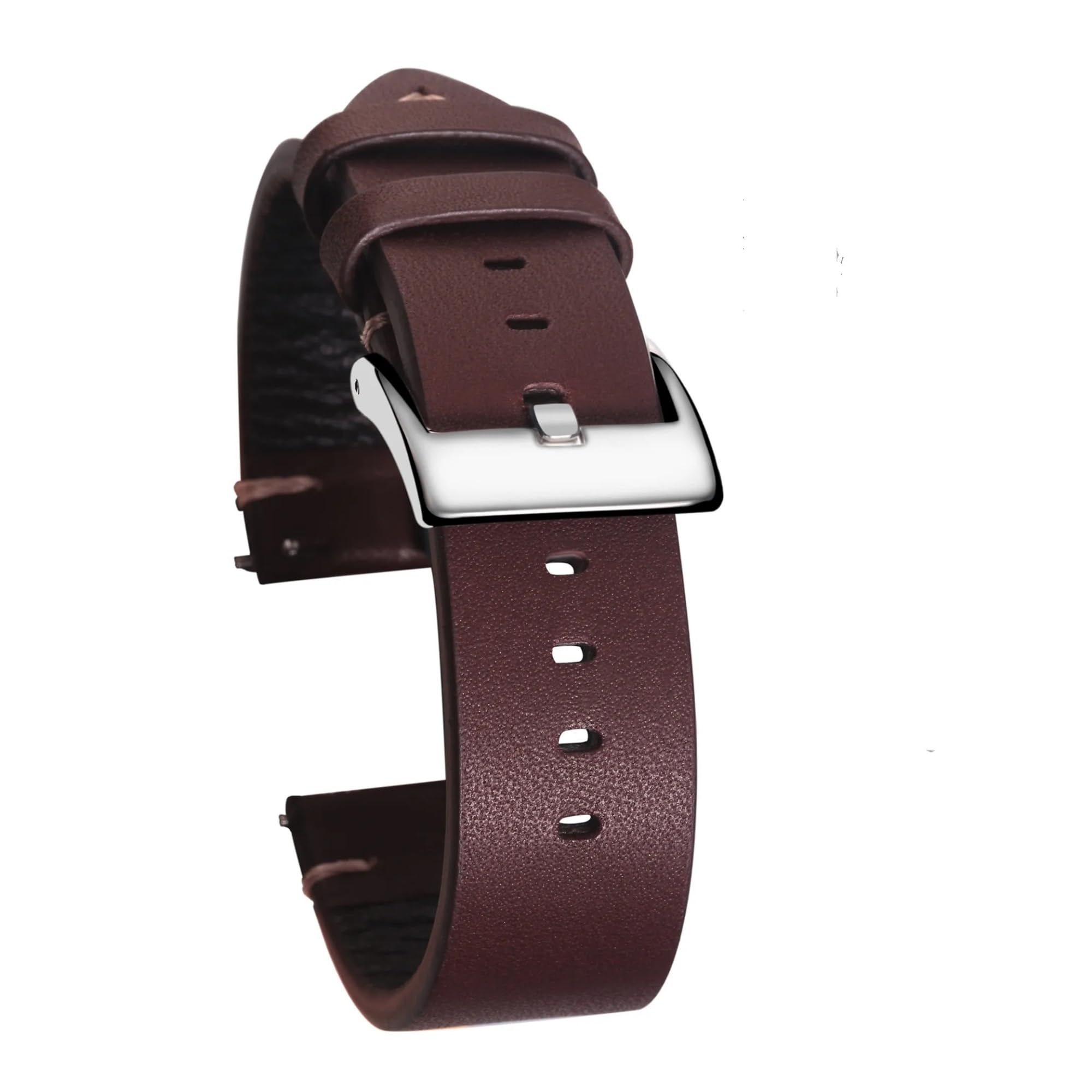 bracelet de montre réglable ， Bracelets de montre en cuir à dégagement rapide, bracelet de montre en cuir Vintage fait à la main(COFFEE,22mm)