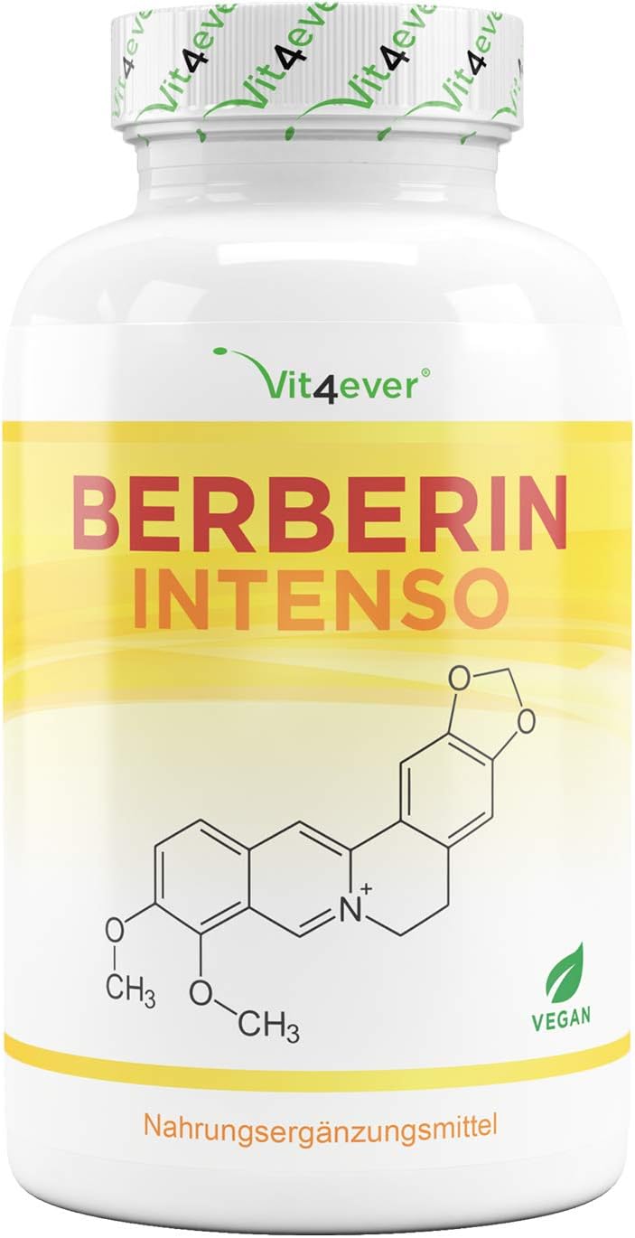 Extracto de Berberina HCL - 120 Cápsulas con 500 mg - Berberina Natural + Extracto de Pimienta Negra - Probado en laboratorio (Pureza y Contenido de Ingredientes Activos) - Alta Dosis - Vegano