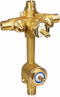 2551 Pressure Balancing Valve, Shower Diverter with Built-In 3-Function Transfer, Compatible with Moen Posi-Temp Trim Valve, 1/2” CC/IPS Connections, Brass 4-Port for Bathtub and Shower