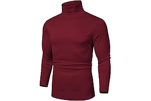COOFANDY Men's Slim Fit Cozy Turtleneck Knitted Pullover Christmas Sweaters