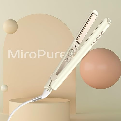 Miniatura 7 de MiroPure Plancha plana de 1 pulgada, plancha de pelo con calentamiento rápido 30S y apagado automático de 60 minutos, alisador y rizador 2 en 1 con