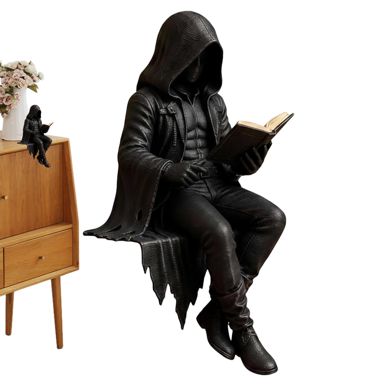 Figurine gothique squelette de la mort en résine pour décoration de bureau